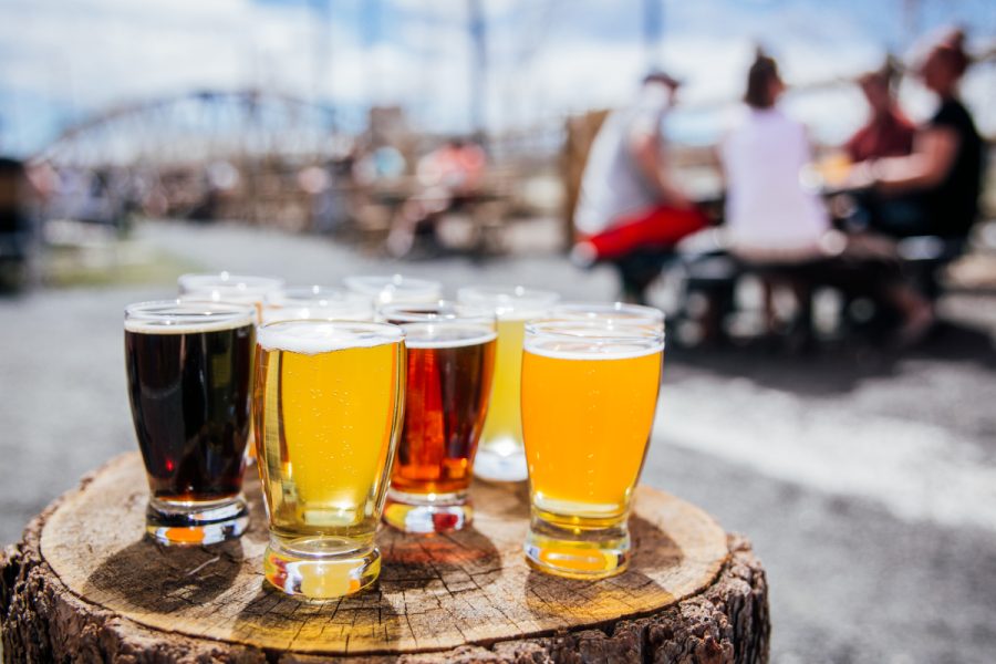 grouping of beers of various colors