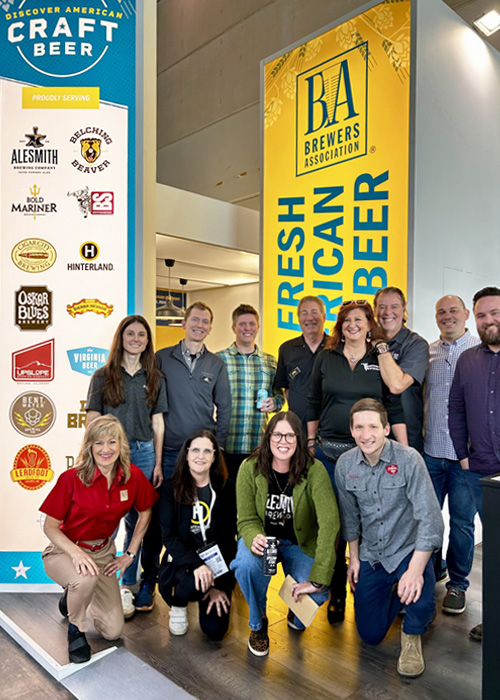 craft beer ambassadors posing at Europe craft beer and food attraction in Italy